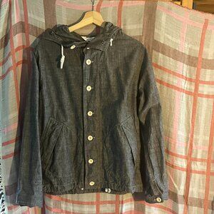 Toast Japanese Chambray Hooded Jacket size S